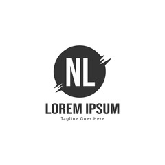 Initial NL logo template with modern frame. Minimalist NL letter logo vector illustration