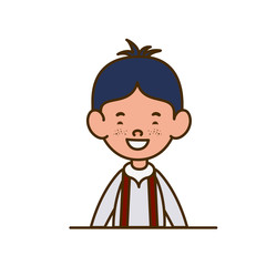 student boy smiling on white background