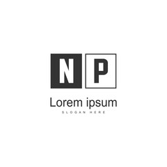 Initial NP logo template with modern frame. Minimalist NP letter logo vector illustration © Robani