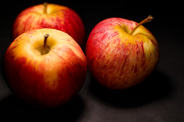 closeup shot of red sweet fruit apple