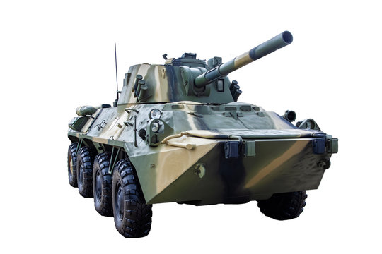 120 mm. self-propelled artillery gun on a white background