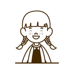 silhouette of student girl smiling on white background