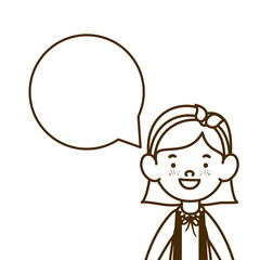 silhouette of student girl smiling with speech bubble