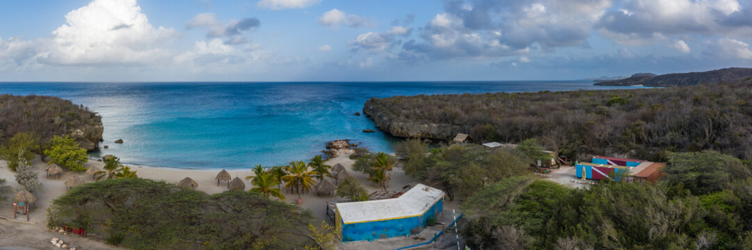 Aerial view over area Playa Daaibooi - Cura&ccedil;ao/Caribbean /Dutch Antilles