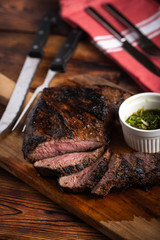 grilled and sliced tri tip steak