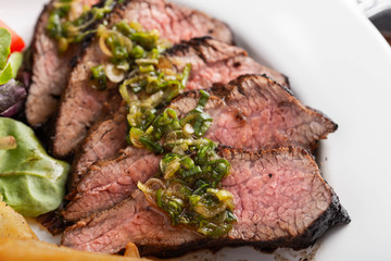 grilled tri tip steak with green onion sauce