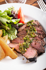 grilled tri tip steak with green onion sauce