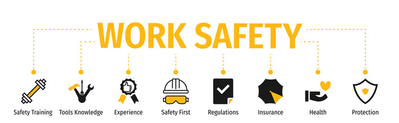 Banner Work Safety with icon