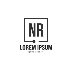 Fototapeta premium Initial NR logo template with modern frame. Minimalist NR letter logo vector illustration