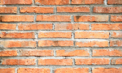 brick wall of red color. red brick wall texture.