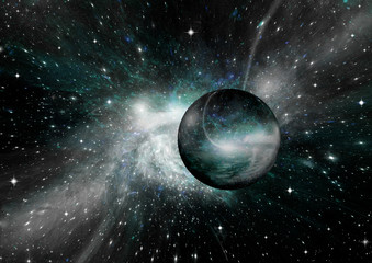 galaxy in a free space. 3D rendering