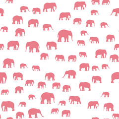 Seamless vector pattern with African Elephants