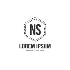 Initial NS logo template with modern frame. Minimalist NS letter logo vector illustration