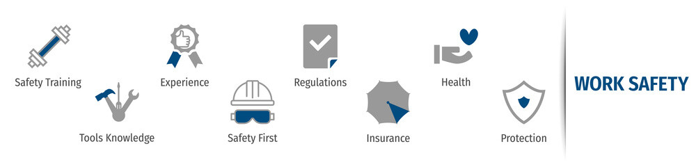 Work Safety Banner with icon