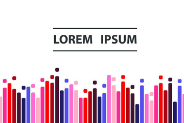 Colorful background with digfferent lines. Pattern design for banner, poster, flyer, card, cover, brochure