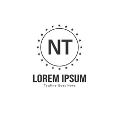 Obraz premium Initial NT logo template with modern frame. Minimalist NT letter logo vector illustration