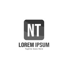 Fototapeta premium Initial NT logo template with modern frame. Minimalist NT letter logo vector illustration
