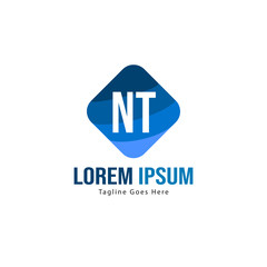 Obraz premium Initial NT logo template with modern frame. Minimalist NT letter logo vector illustration