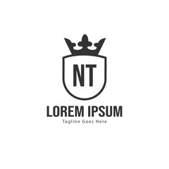 Obraz premium Initial NT logo template with modern frame. Minimalist NT letter logo vector illustration