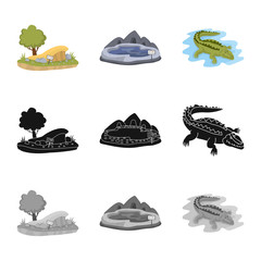 Vector design of nature and fun sign. Collection of nature and entertainment stock symbol for web.