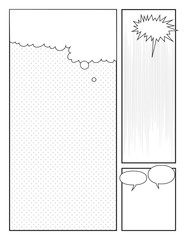 manga style page design Comics pop art style blank layout