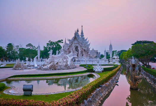 The moat around  White Temple, Chiang Rai, Thailand