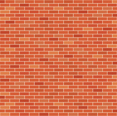 Red brick wall seamless texture. Realistic decorative background.