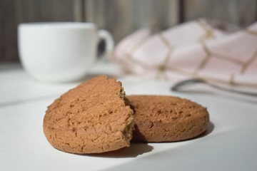 chocolate chip cookies and cup of coffee