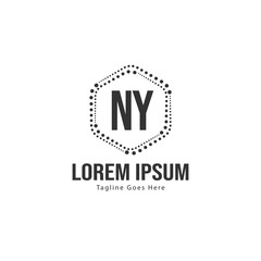Obraz premium Initial NY logo template with modern frame. Minimalist NY letter logo vector illustration