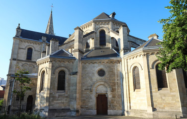Fototapeta na wymiar Church located in the city of Argenteuil and named Basilique Saint Denys. France.