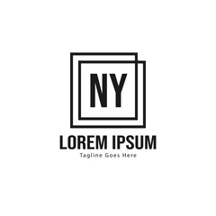Obraz premium Initial NY logo template with modern frame. Minimalist NY letter logo vector illustration