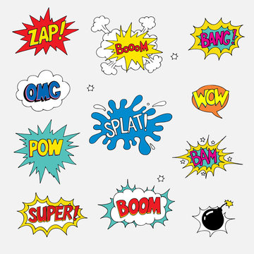 Comic sound effect, Collection of Comic Style speach bubbles
