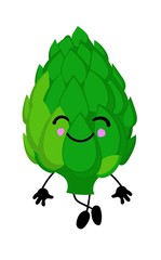 Healthy artichoke, organic farm product. Green vegetable, made in cartoon flat style. Vector illustration.
