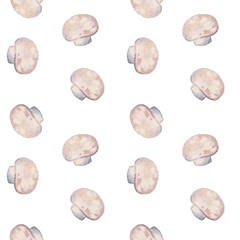 seamless pattern of watercolor mushrooms 8