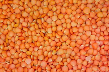 Closeup  of red lentils