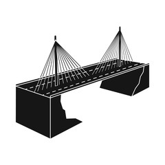 Vector illustration of bridge and mounted symbol. Set of bridge and long stock vector illustration.