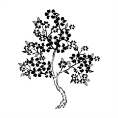 Tree Vector, Nature, black and white