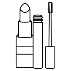 lipstick and eyelash make up drawing icon