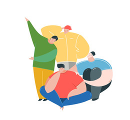 Thoughtful people discuss problem flat vector illustration