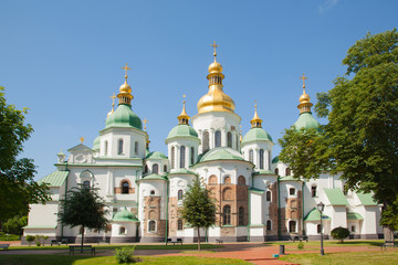 Fototapeta na wymiar Collector of St. Sophia, Sophia Cathedral. Ukraine Kiev. Sunny summer day. Religion Christianity Orthodox culture