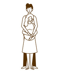 silhouette of pregnant woman with husband standing