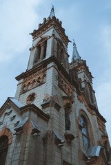 Fototapeta na wymiar Cathedral in Batumi, attractions in the Gothic style,