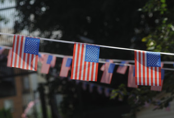 Flags of the United States in Kiev, July 7, 2019