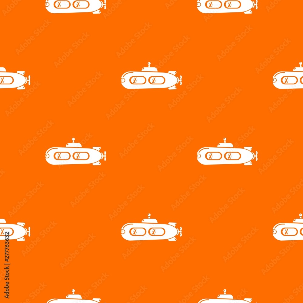 Poster submarine retro pattern vector orange for any web design best