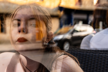 transparent girl Surrealist scene