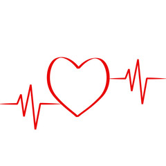 red heart in cardiology medical design over white background vector illustration