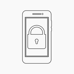 Computer Security Icon. Line style vector EPS.