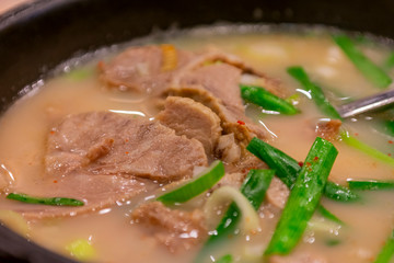 Close up shot of a spicy soup
