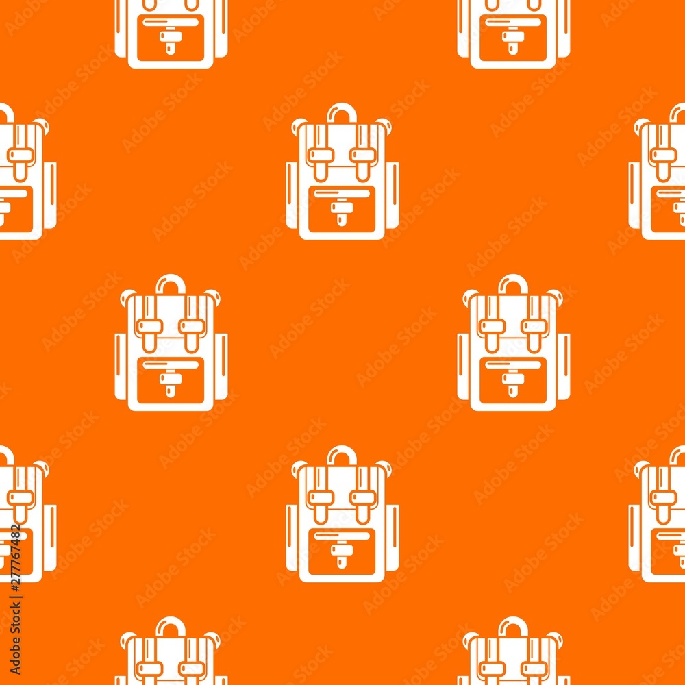 Poster backpack adventure pattern vector orange for any web design best