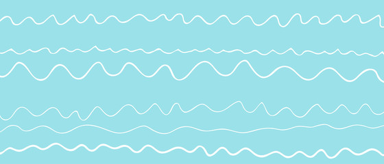 Wavy sea wallpaper. Abstract waved nautical background. Colored pattern with waves. Colorful texture. Doodle for your design